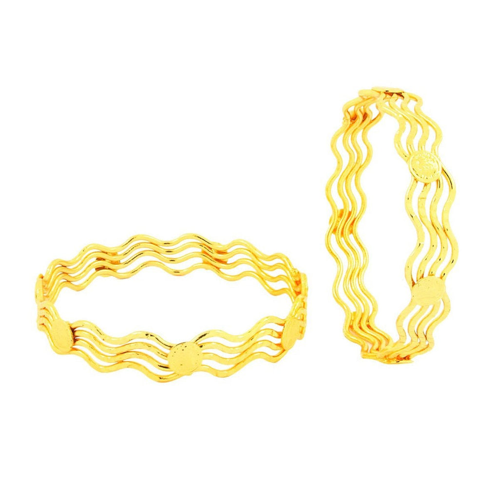 Queen Elizabeth Wedding 22K Gold Plated Bangle Pair Set Of 2 Bulk