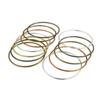 Slim Gold Silver Copper Antique Plated Set Of 12 Bangles Girls Bulk