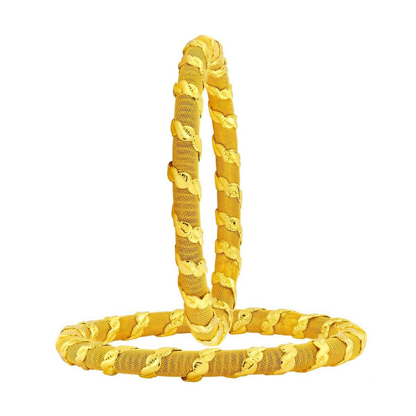 Traditional Filigree Mesh 22K Gold Bangle Kada Set Of 2 Girls Bulk Main image