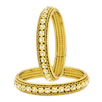 Traditional Square Rope Design Gold Bangle Kada Set Of 2 Girls Bulk