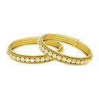 Traditional Square Rope Design Gold Bangle Kada Set Of 2 Girls Bulk