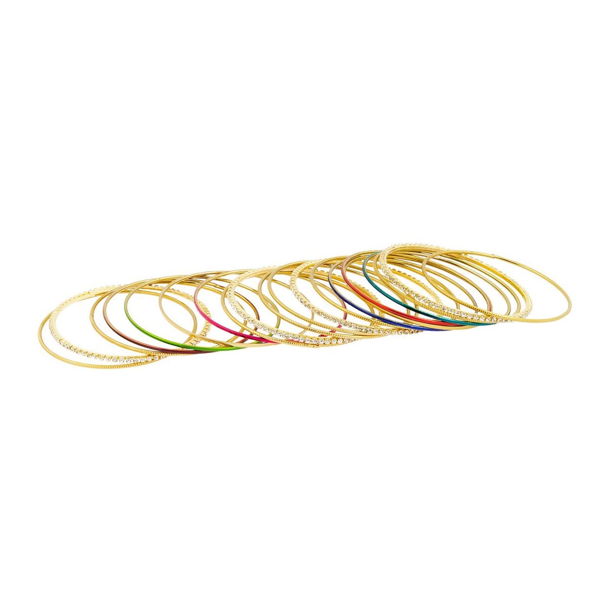 Ethnic Slim Light Weight CZ 18K Gold Bangle Kada Set 20 Bulk Secondary image