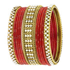 Wedding Designer Rope Gold Maroon Red Bangle Kada Choda Set 11 Bulk