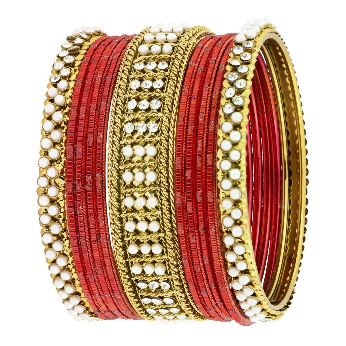 Wedding Designer Rope Gold Maroon Red Bangle Kada Choda Set 11 Bulk