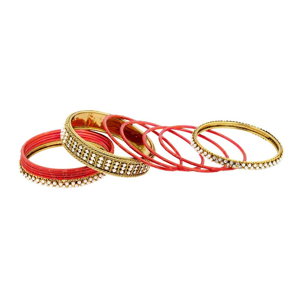 Wedding Designer Rope Gold Maroon Red Bangle Kada Choda Set 11 Bulk
