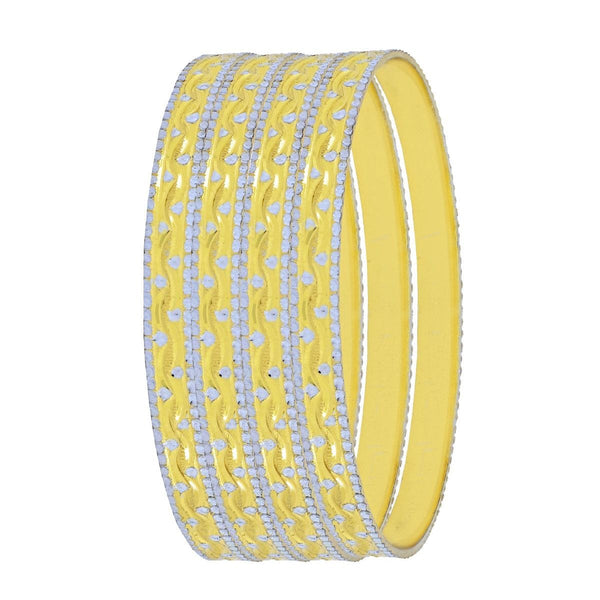 Stylish Brass Gold Silver Bangle Pair Set Of 4 For Women Bulk Secondary image