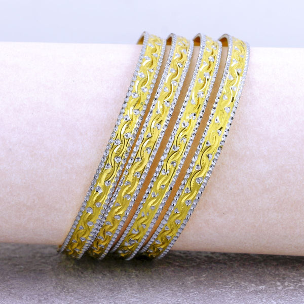 Stylish Brass Gold Silver Bangle Pair Set Of 4 For Women Bulk Main image