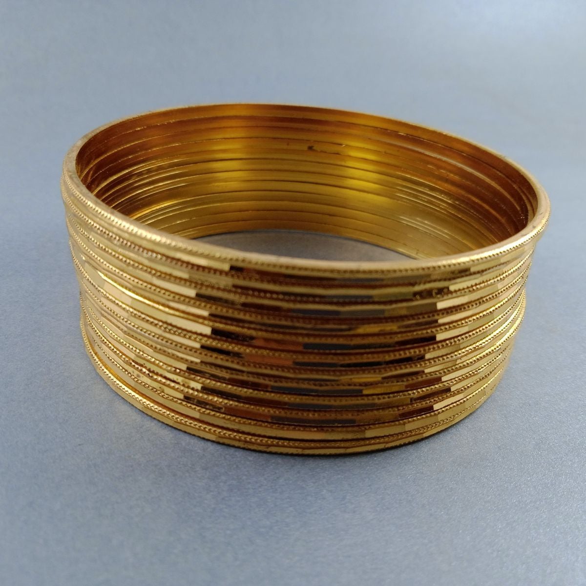 Stylish Brass Gold Bangle Pair Set Of 12 For Women Bulk