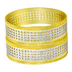 Designer 18K Gold Rhodium Brass Kada Bangle Set Of 2 For Women Bulk