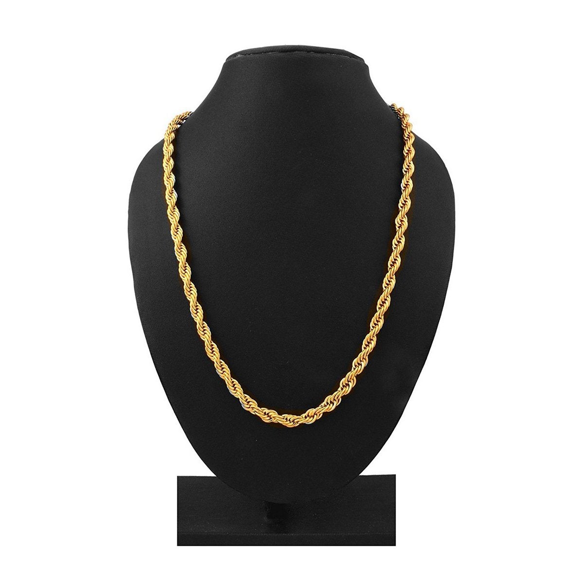 316L Surgical Stainless Steel Gold Rope Chain For Men Long 21.5" Bulk Secondary image