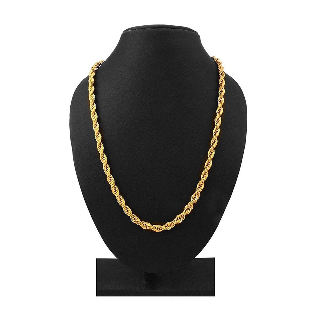 316L Surgical Stainless Steel Gold Rope Chain For Men Long 21.5" Bulk