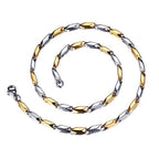Italian 316L Stainless Steel Slim Light Weight Two Tone Chain 21" Bulk