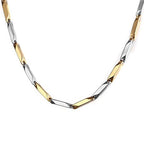 Italian 316L Stainless Steel Slim Light Weight Two Tone Chain 21" Bulk