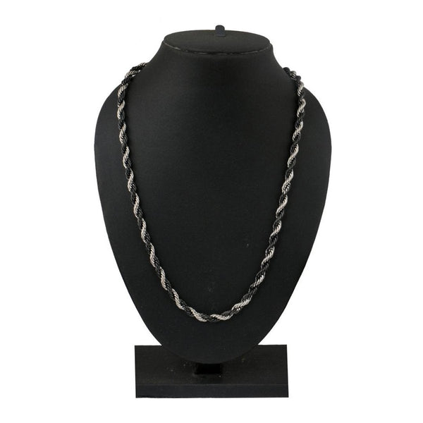 316L Stainless Steel Black Silver Rope Chain For Men 21" Bulk Secondary image