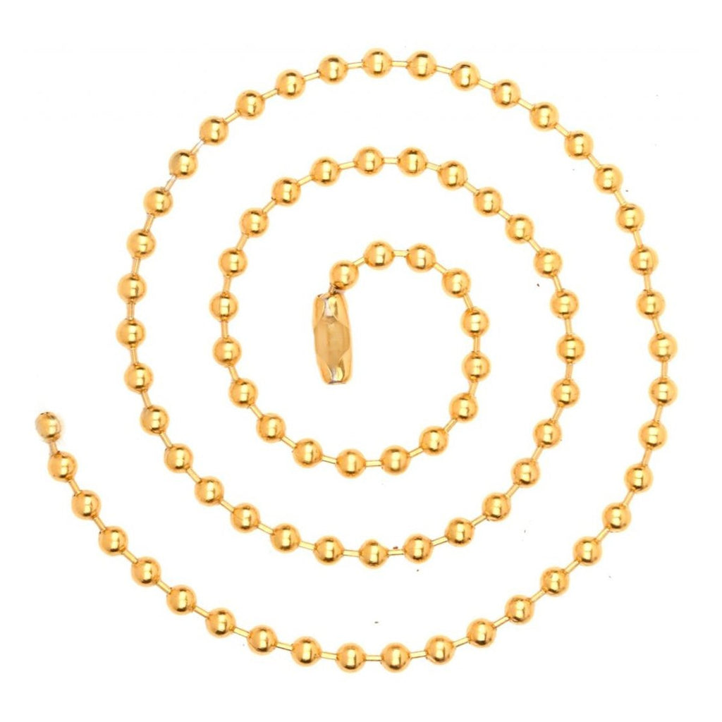 316L Surgical Stainless Steel Classic Gold Ball 22" Chain Men Bulk