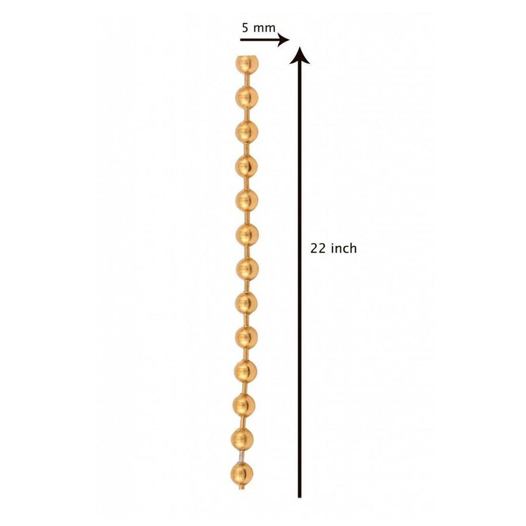 316L Surgical Stainless Steel Classic Gold Ball 22" Chain Men Bulk