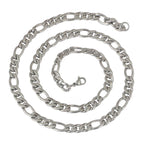 316L Stainless Steel Silver Classic Figaro Curb Chain 20" Bulk