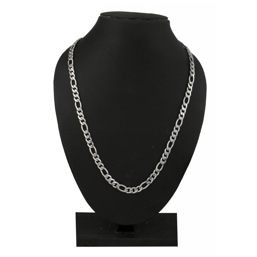 316L Stainless Steel Silver Classic Figaro Curb Chain 20" Bulk