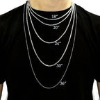 316L Stainless Steel Silver Classic Figaro Curb Chain 20" Bulk