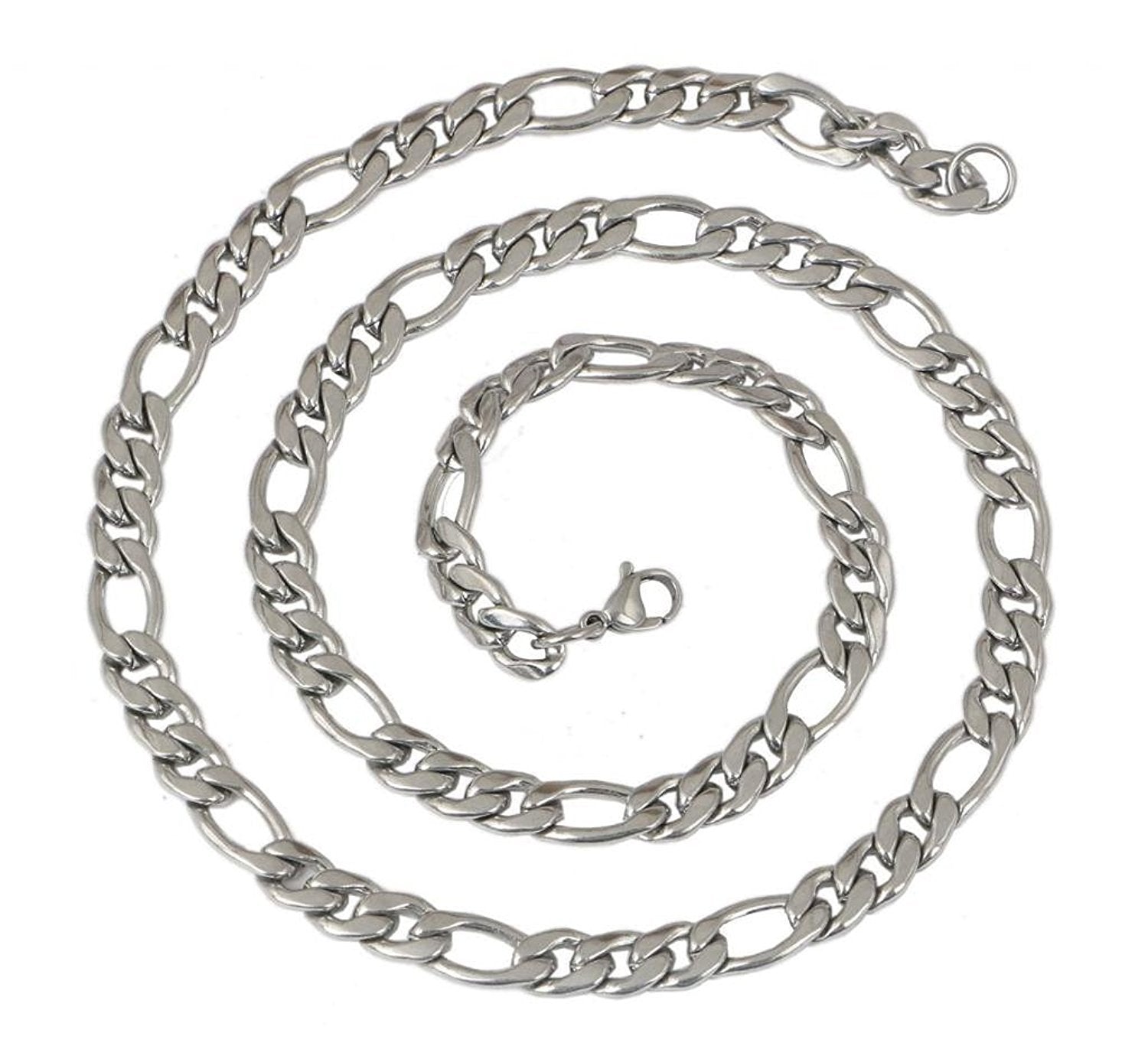 Silver Stainless Steel Chain Necklace For Men Bulk Main image