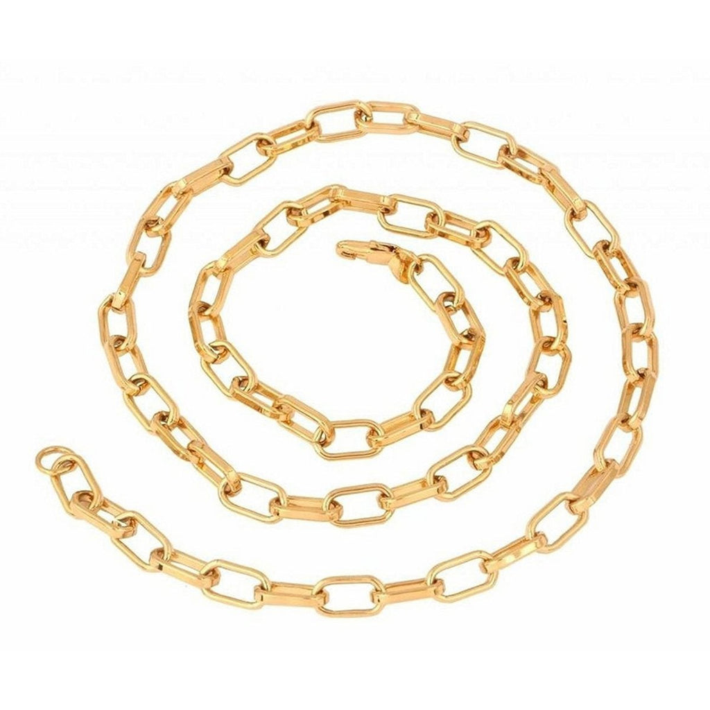 Gold Stainless Steel Italian Oval Link Cable Belcher Chain 23" Bulk