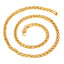 316L Stainless Steel Gold Plated Wheat Spiga Franco Chain 21.5" Bulk