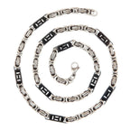 Stainless Steel Black Silver Plated 3D Byzantine Chain 21.6" Men Bulk