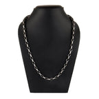 Stainless Steel Black Silver Plated 3D Byzantine Chain 21.85" Men Bulk