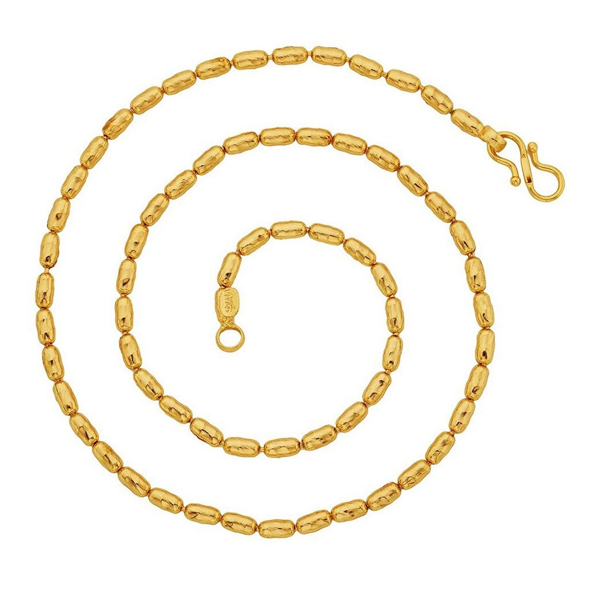 Oval Cylinder 22K Gold Plated 19" Chain For Men Women Bulk Main image