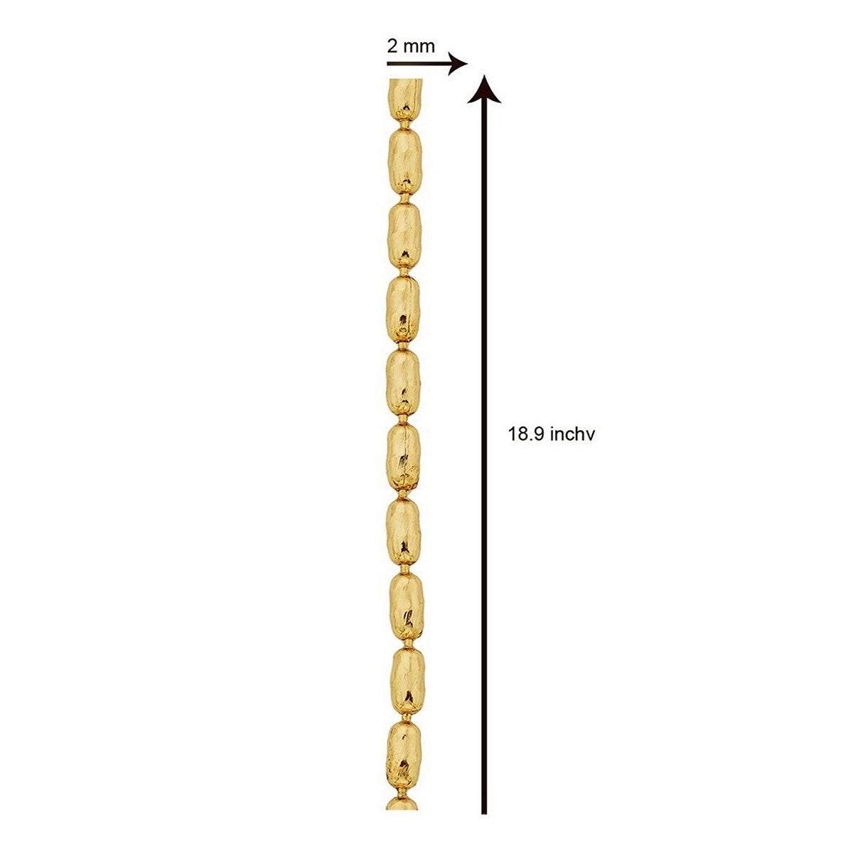 Oval Cylinder 22K Gold Plated 19" Chain For Men Women Bulk Secondary image