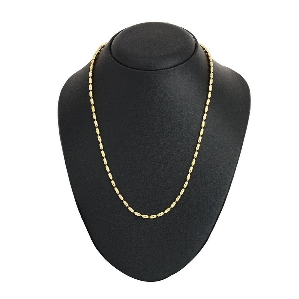 Oval Cylinder 22K Gold Plated 19" Chain For Men Women Bulk