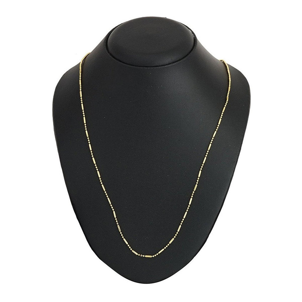 Slim Ball Pipe 22K Gold Plated 24" Chain For Women Bulk