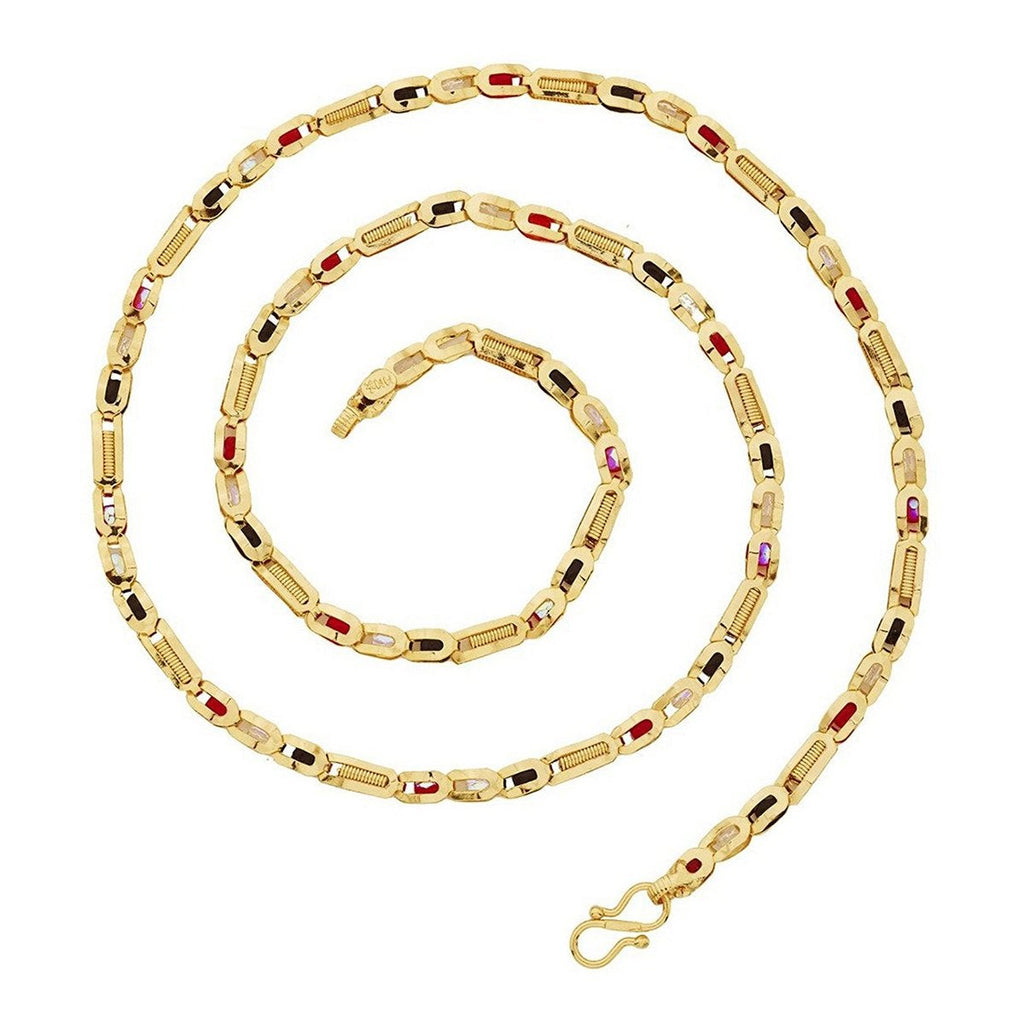 3D Traditional 22K Gold Plated 25" Chain For Women Bulk