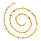 3D Pipe Traditional 22K Gold Plated 25" Chain For Women Bulk