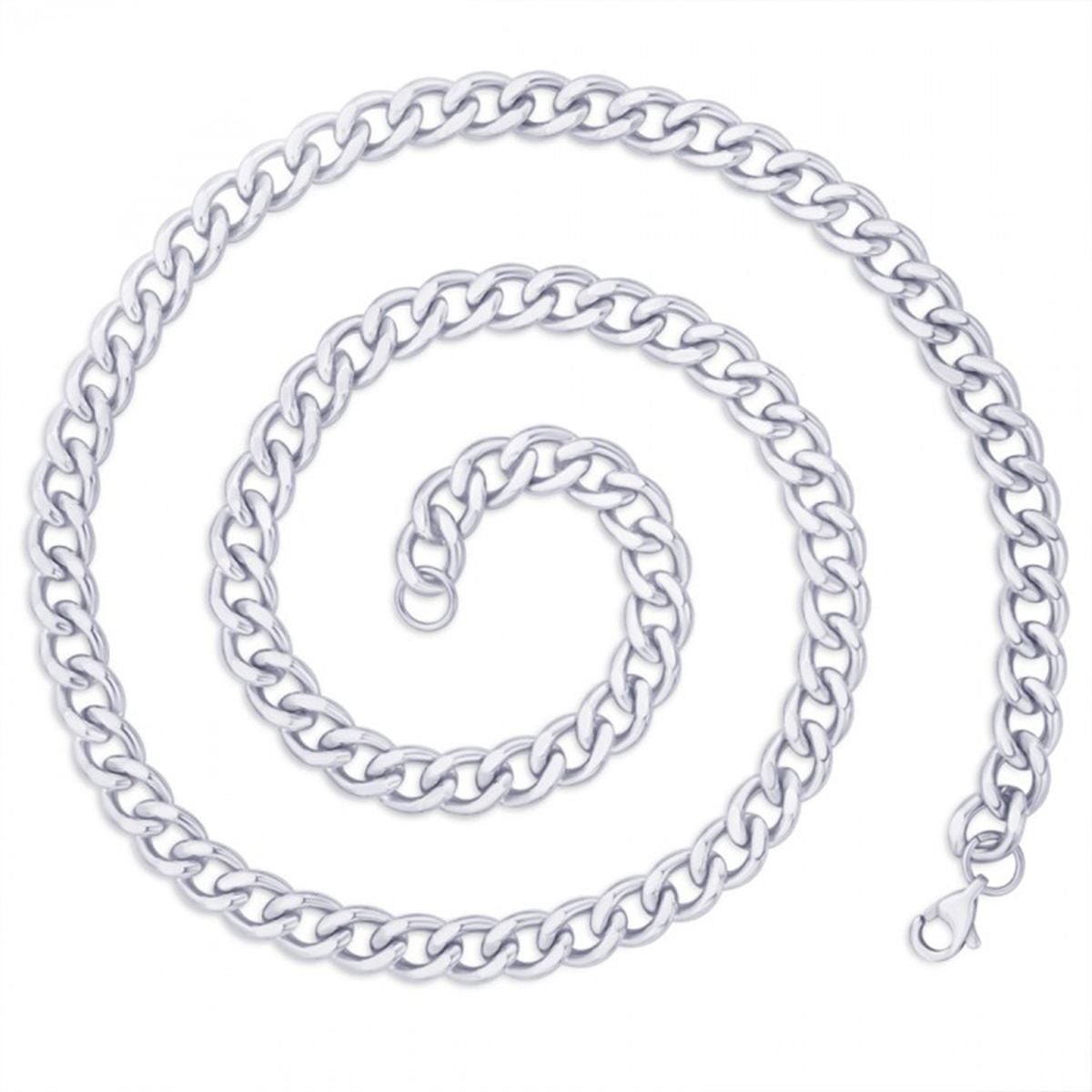 Classic Curb 316L Surgical Stainless Steel Silver Chain For Men Bulk Main image