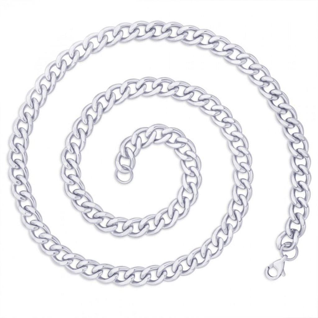Classic Curb 316L Surgical Stainless Steel Silver Chain For Men Bulk