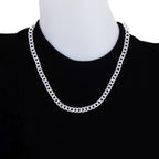 Classic Curb 316L Surgical Stainless Steel Silver Chain For Men Bulk