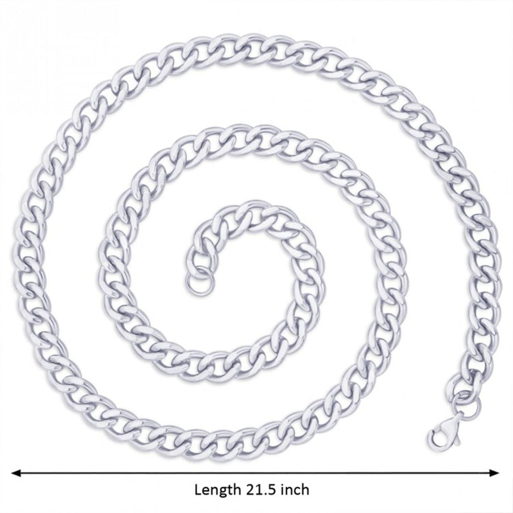 Classic Curb 316L Surgical Stainless Steel Silver Chain For Men Bulk
