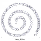 Classic Curb 316L Surgical Stainless Steel Silver Chain For Men Bulk