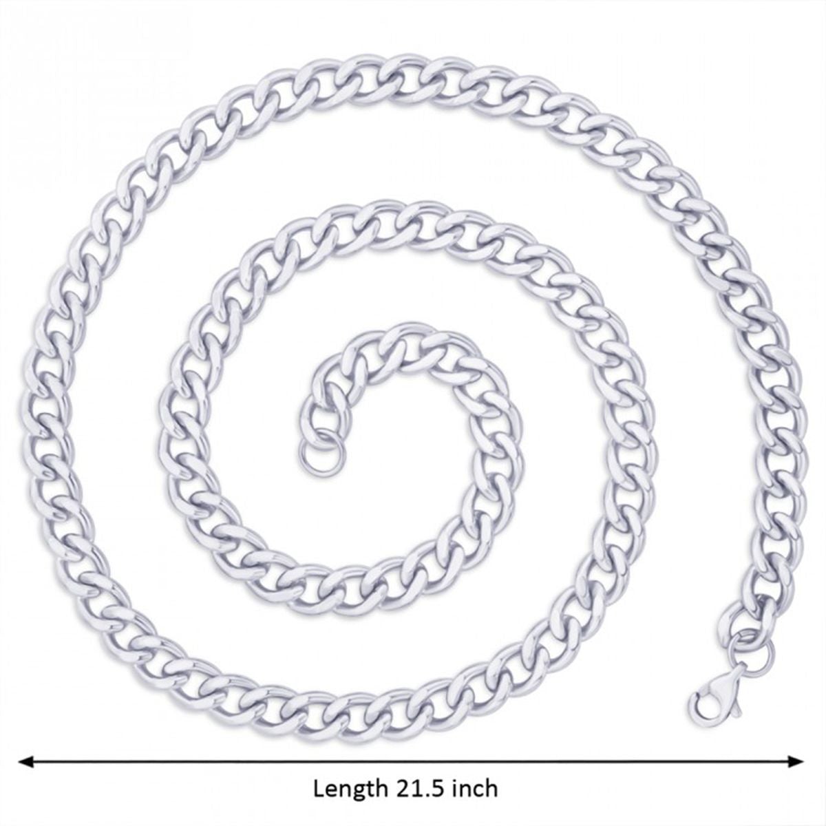 Classic Curb 316L Surgical Stainless Steel Silver Chain For Men Bulk