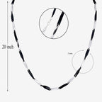 Italian Slim Black Silver Stainless Steel Necklace Chain Boys Bulk