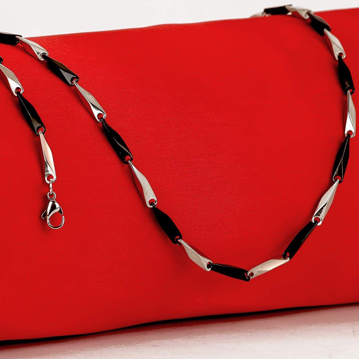 Italian Slim Black Silver Stainless Steel Necklace Chain Boys Bulk