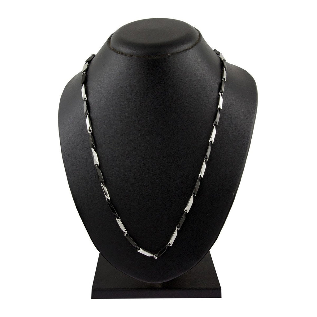 Italian Slim Black Silver Stainless Steel Necklace Chain Boys Bulk