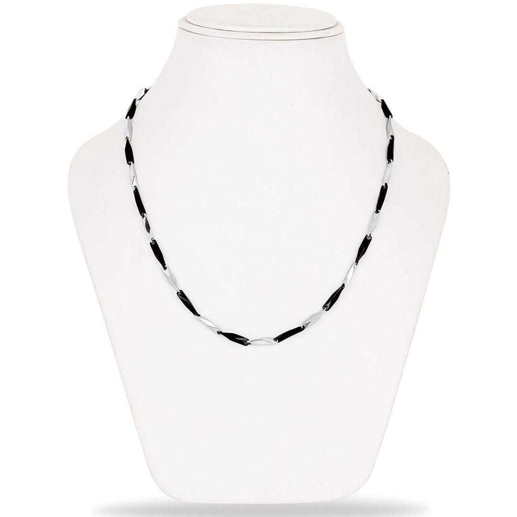 Italian Slim Black Silver Stainless Steel Necklace Chain Boys Bulk