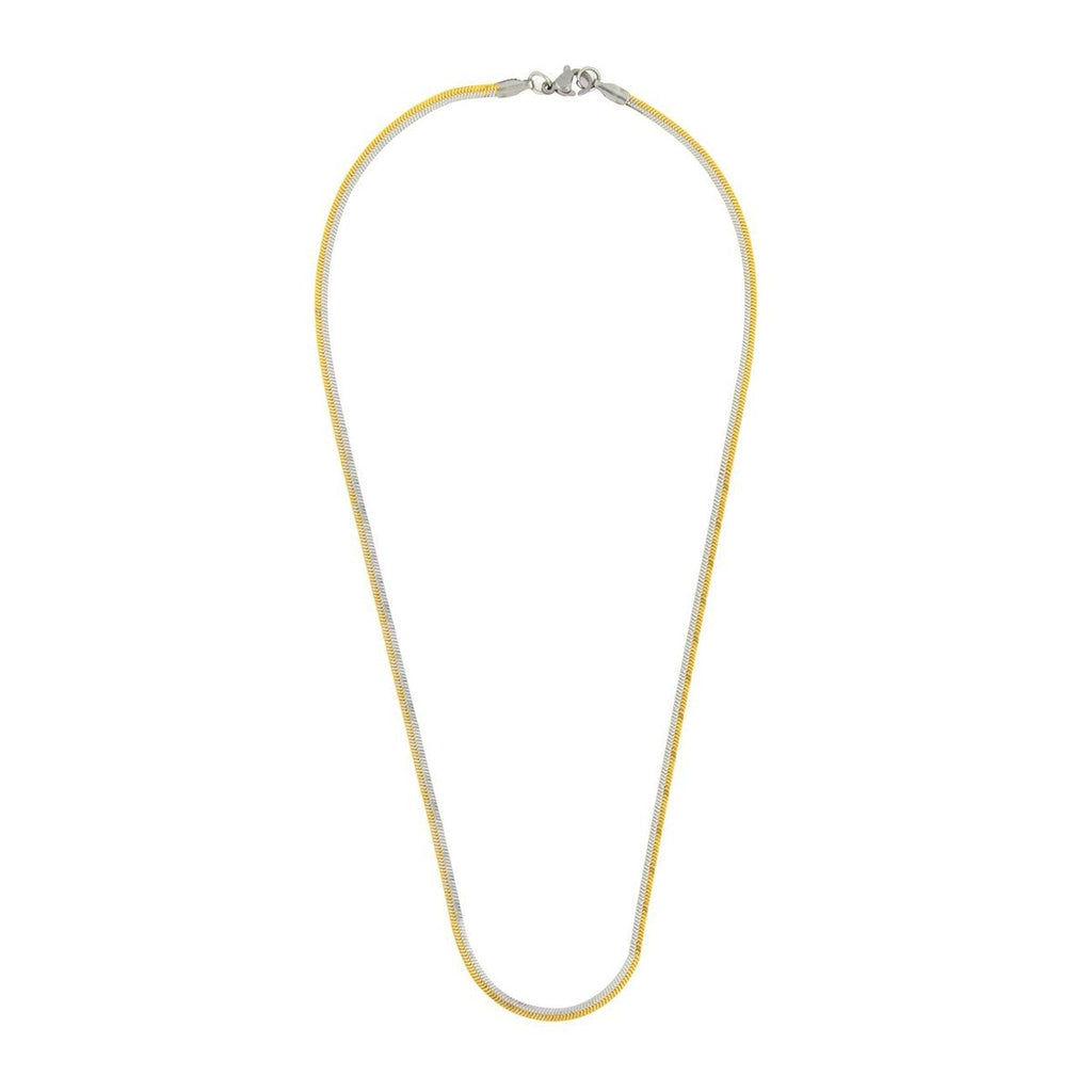 316L Stainless Steel Gold Snake Smooth Herringbone Chain 21" Bulk