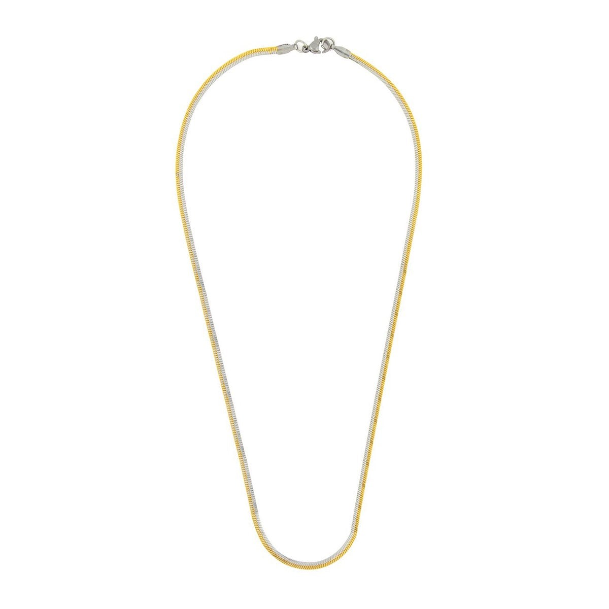316L Stainless Steel Gold Snake Smooth Herringbone Chain 21" Bulk