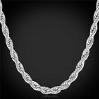 Rope Silver 316L Stainless Steel Daily Chain 22" Men Women Bulk