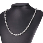 Rope Silver 316L Stainless Steel Daily Chain 22" Men Women Bulk