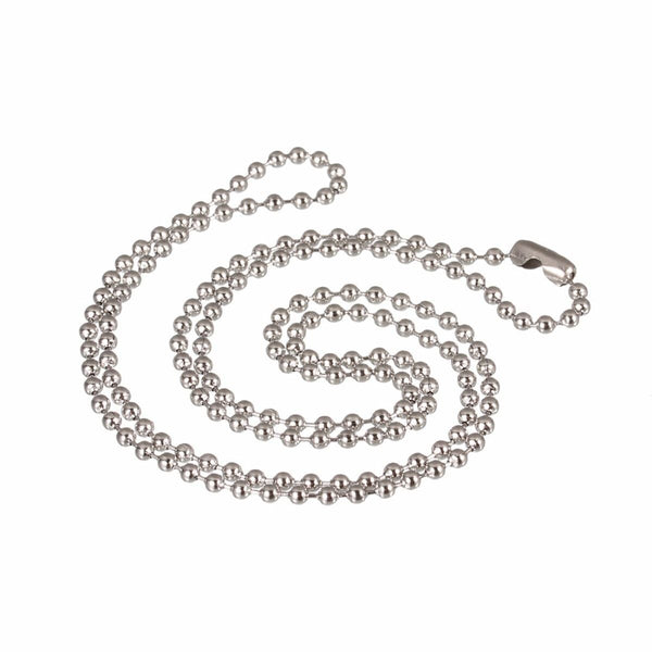Ball Silver 316L Stainless Steel Long Necklace Chain 21" Men Bulk Main image
