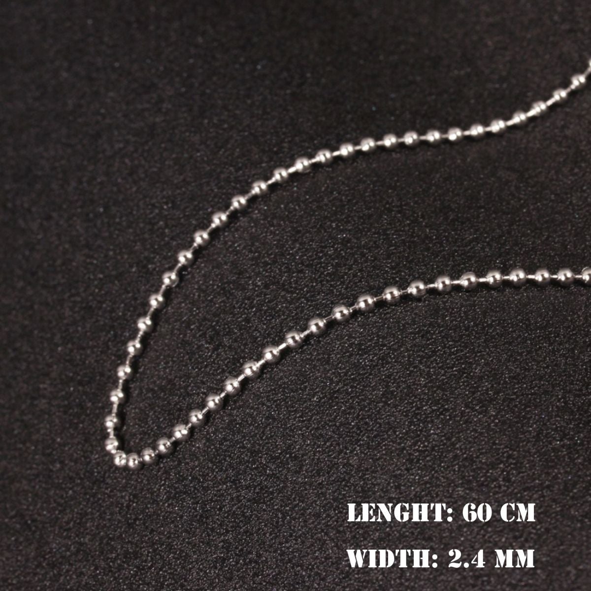 Ball Silver 316L Stainless Steel Long Necklace Chain 21" Men Bulk Secondary image